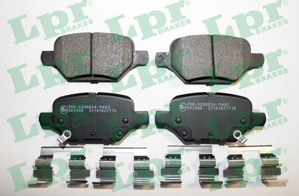 LPR 05P2177K - Тормозные колодки, дисковые, комплект autospares.lv