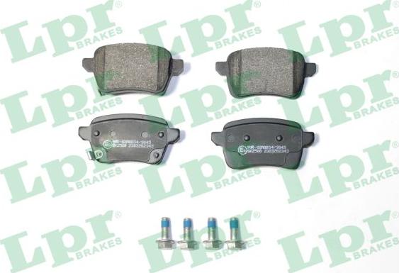 LPR 05P2343 - Тормозные колодки, дисковые, комплект autospares.lv