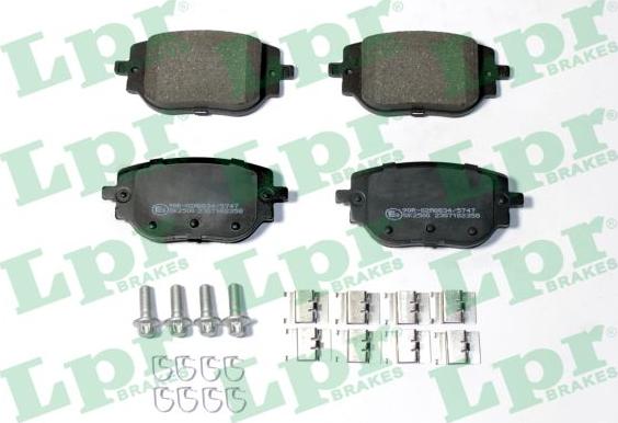 LPR 05P2358 - Тормозные колодки, дисковые, комплект autospares.lv