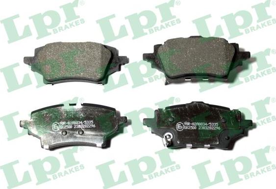 LPR 05P2296 - Тормозные колодки, дисковые, комплект autospares.lv