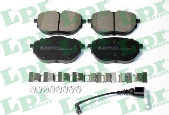 LPR 05P2254AK - Тормозные колодки, дисковые, комплект autospares.lv