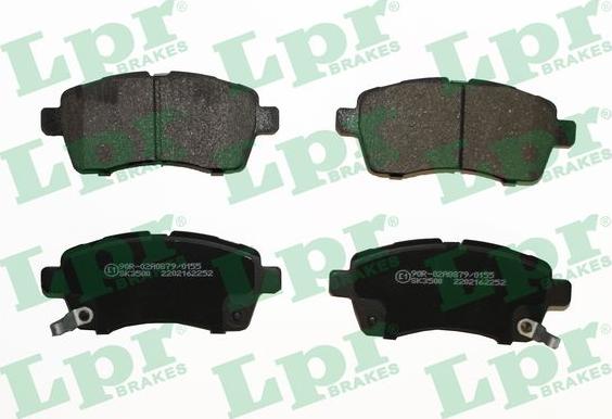 LPR 05P2252 - Тормозные колодки, дисковые, комплект autospares.lv