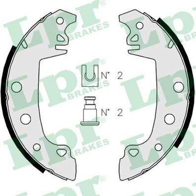 LPR 02850 - Комплект тормозных колодок, барабанные autospares.lv