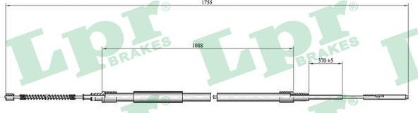 LPR C0954B - Тросик, cтояночный тормоз autospares.lv