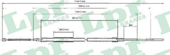 LPR C0955B - Тросик, cтояночный тормоз autospares.lv