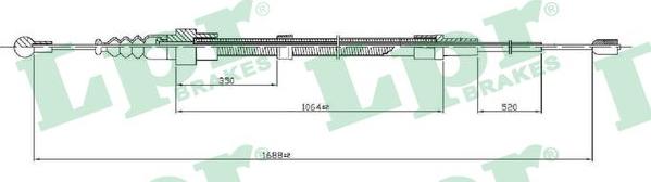 LPR C0953B - Тросик, cтояночный тормоз autospares.lv