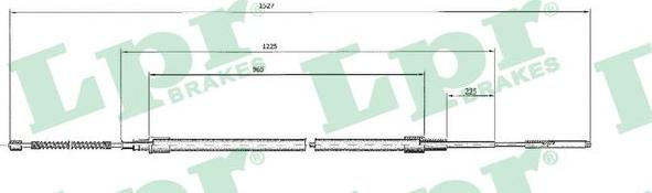 LPR C0964B - Тросик, cтояночный тормоз autospares.lv