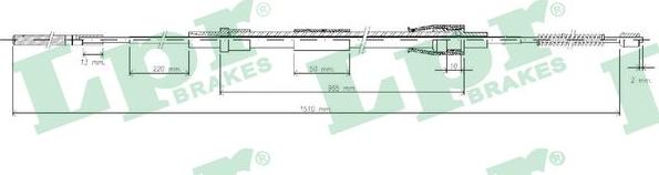 LPR C0965B - Тросик, cтояночный тормоз autospares.lv