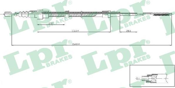 LPR C0961B - Тросик, cтояночный тормоз autospares.lv