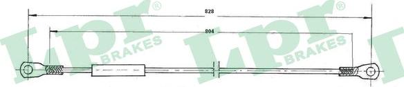 LPR C0908B - Тросик, cтояночный тормоз autospares.lv