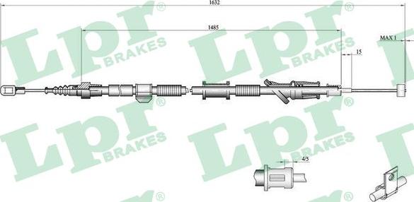 LPR C0917B - Тросик, cтояночный тормоз autospares.lv