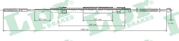 LPR C0939B - Тросик, cтояночный тормоз autospares.lv