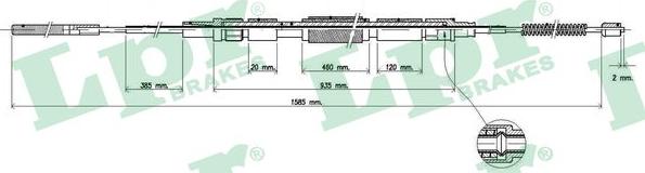 LPR C0937B - Тросик, cтояночный тормоз autospares.lv