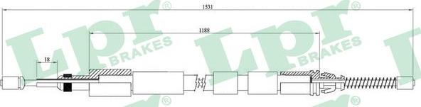 LPR C0974B - Тросик, cтояночный тормоз autospares.lv