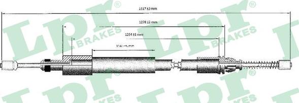 LPR C0975B - Тросик, cтояночный тормоз autospares.lv