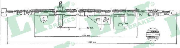 LPR C0498B - Тросик, cтояночный тормоз autospares.lv