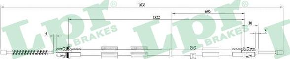 LPR C0469B - Тросик, cтояночный тормоз autospares.lv