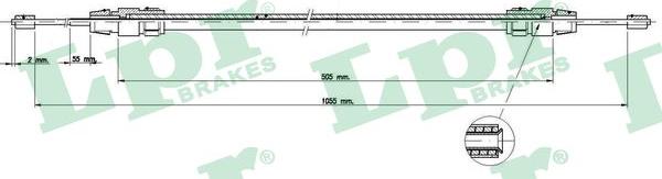 LPR C0421B - Тросик, cтояночный тормоз autospares.lv