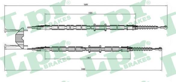 LPR C0538B - Тросик, cтояночный тормоз autospares.lv