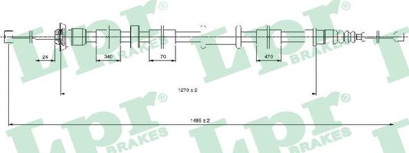 LPR C0520B - Тросик, cтояночный тормоз autospares.lv