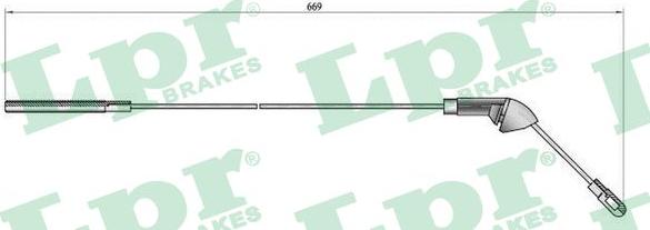 LPR C0579B - Тросик, cтояночный тормоз autospares.lv