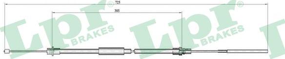 LPR C0650B - Тросик, cтояночный тормоз autospares.lv