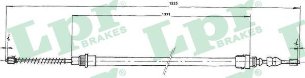 LPR C0664B - Тросик, cтояночный тормоз autospares.lv