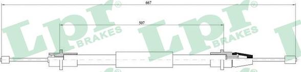 LPR C0637B - Тросик, cтояночный тормоз autospares.lv