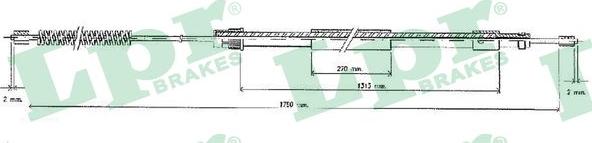 LPR C0096B - Тросик, cтояночный тормоз autospares.lv