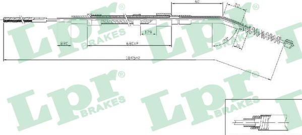 LPR C0067B - Тросик, cтояночный тормоз autospares.lv