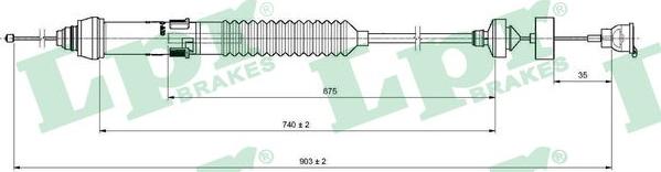 LPR C0018C - Трос, управление сцеплением autospares.lv