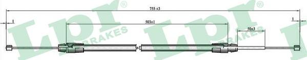 LPR C0013B - Тросик, cтояночный тормоз autospares.lv