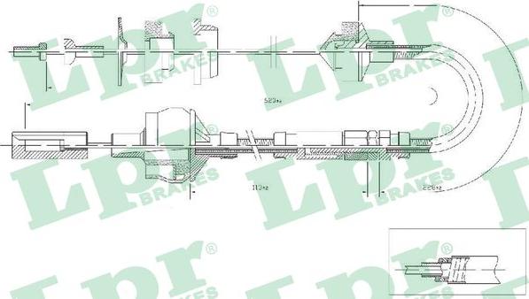 LPR C0012C - Трос, управление сцеплением autospares.lv