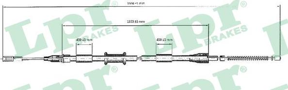 LPR C0038B - Тросик, cтояночный тормоз autospares.lv