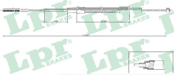 LPR C0078B - Тросик, cтояночный тормоз autospares.lv