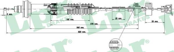 LPR C0155C - Трос, управление сцеплением autospares.lv