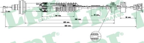 LPR C0153C - Трос, управление сцеплением autospares.lv