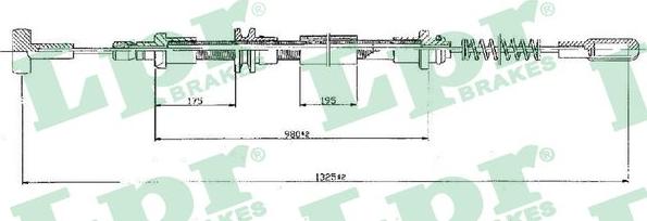 LPR C0160B - Тросик, cтояночный тормоз autospares.lv