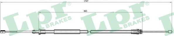 LPR C0100B - Тросик, cтояночный тормоз autospares.lv