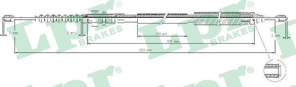 LPR C0116B - Тросик, cтояночный тормоз autospares.lv