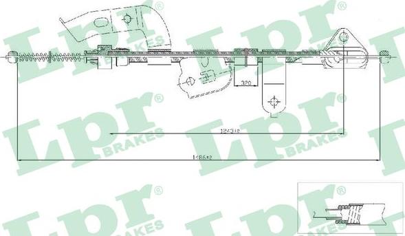 LPR C0132B - Тросик, cтояночный тормоз autospares.lv