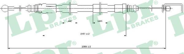 LPR C0129B - Тросик, cтояночный тормоз autospares.lv