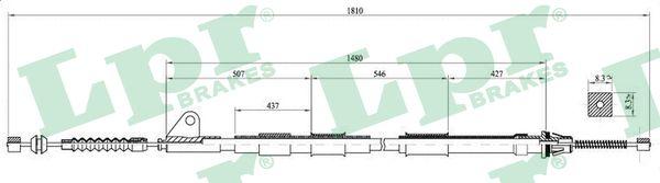 LPR C0851B - Тросик, cтояночный тормоз autospares.lv