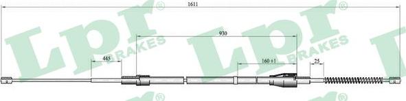 LPR C0809B - Тросик, cтояночный тормоз autospares.lv