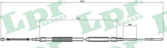 LPR C0801B - Тросик, cтояночный тормоз autospares.lv