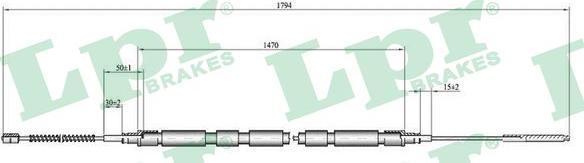 LPR C0810B - Тросик, cтояночный тормоз autospares.lv