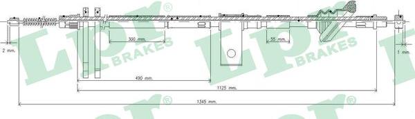 LPR C0831B - Тросик, cтояночный тормоз autospares.lv