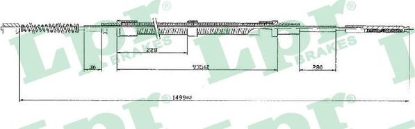 LPR C0304B - Тросик, cтояночный тормоз autospares.lv