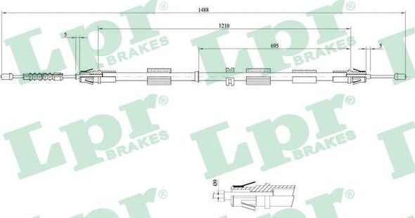 LPR C0266B - Тросик, cтояночный тормоз autospares.lv