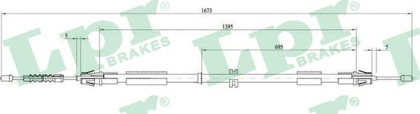 LPR C0267B - Тросик, cтояночный тормоз autospares.lv